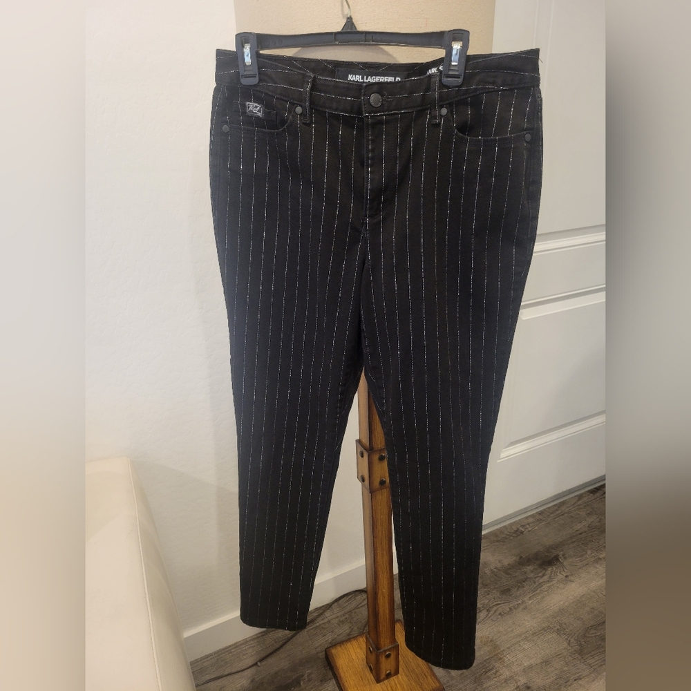Karl Lagerfeld Black Straight Leg Jeans